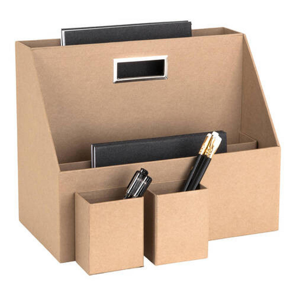 SCHREIBTISCHSET Papier, Karton Braun, Naturfarben  - Braun/Naturfarben, Basics, Karton/Papier (35/28/20cm)
