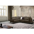 ECKSOFA Braun Samt Rückenkissen, Rücken echt  - Schwarz/Braun, Design, Textil/Metall (200/241cm) - Carryhome