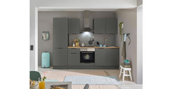 KÜCHENBLOCK   in Graphitfarben  - Schwarz/Graphitfarben, Basics, Holzwerkstoff/Metall (270/211/60cm) - Xora