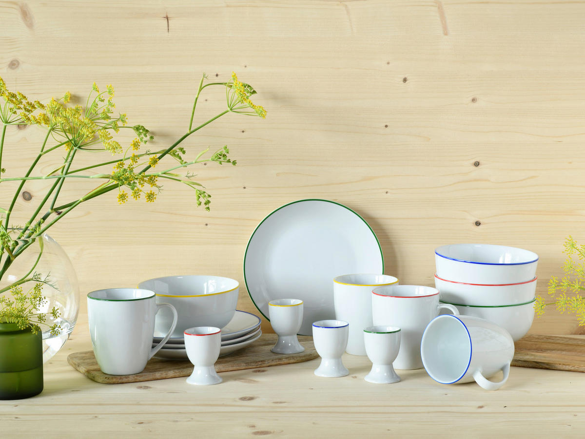 FRUKOSTSERVIS Luna Color Line Color  - vit högglans/multicolor, Basics, keramik (30/30/26cm) - Creatable