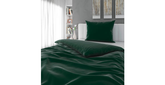BETTWÄSCHE TANJA Satin 140/200 cm - Dunkelgrün, Basics, Textil (140/200cm) - Novel