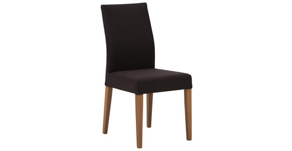 STUHL Flachgewebe Buche massiv Buchefarben, Dunkelbraun - Dunkelbraun/Buchefarben, KONVENTIONELL, Holz/Textil (48/96/57cm) - Voleo
