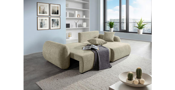 ECKSOFA Mintgrün Flachgewebe Zierkissen, Rückenkissen, Bettkasten, Schlaffunktion, Rücken echt, Liegefläche im Originalstoff  - Schwarz/Mintgrün, KONVENTIONELL, Kunststoff/Textil (250/145cm) - Carryhome