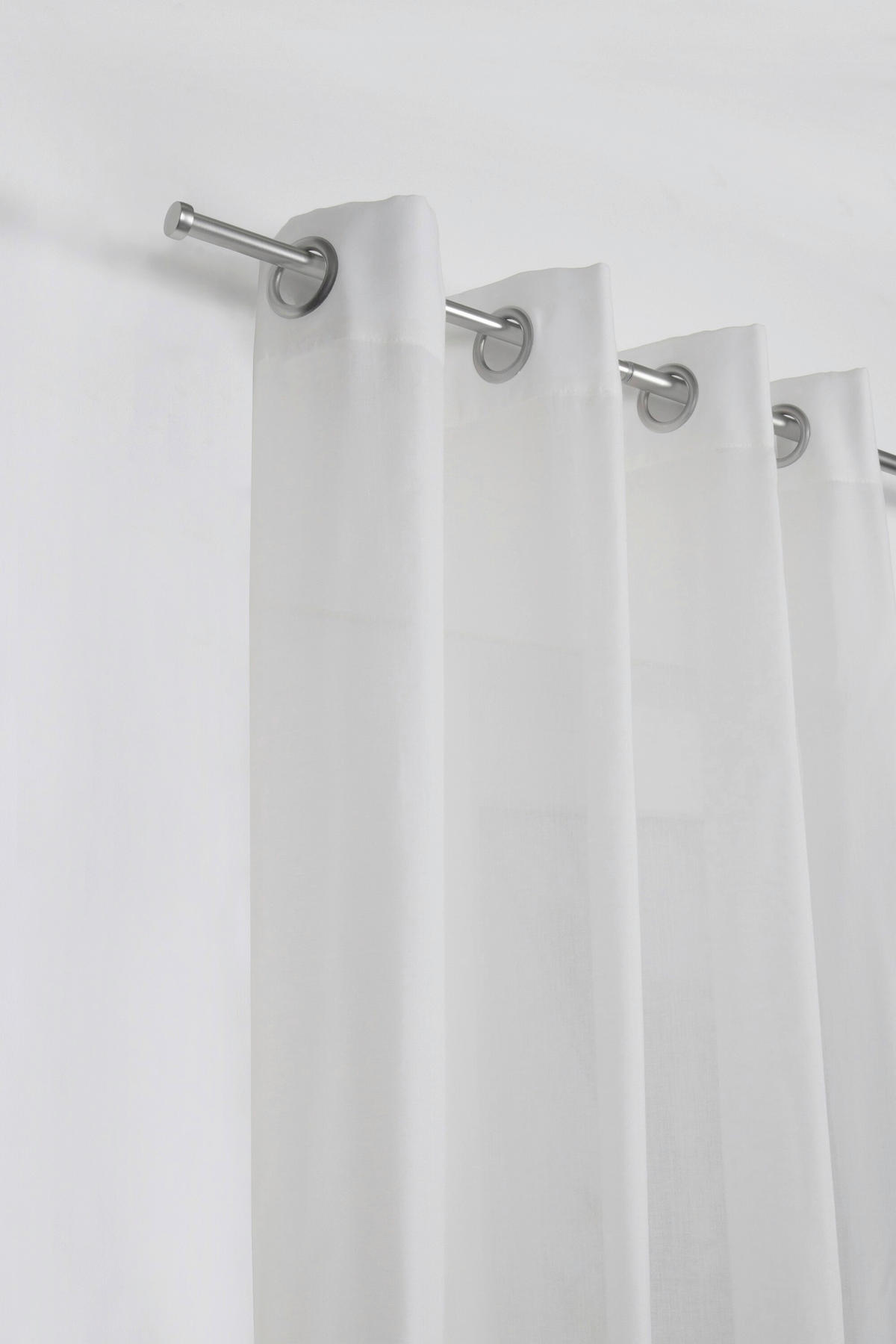 VORHANGSTANGENSET  210 cm  - Grau Hochglanz, Basics, Metall (210cm)