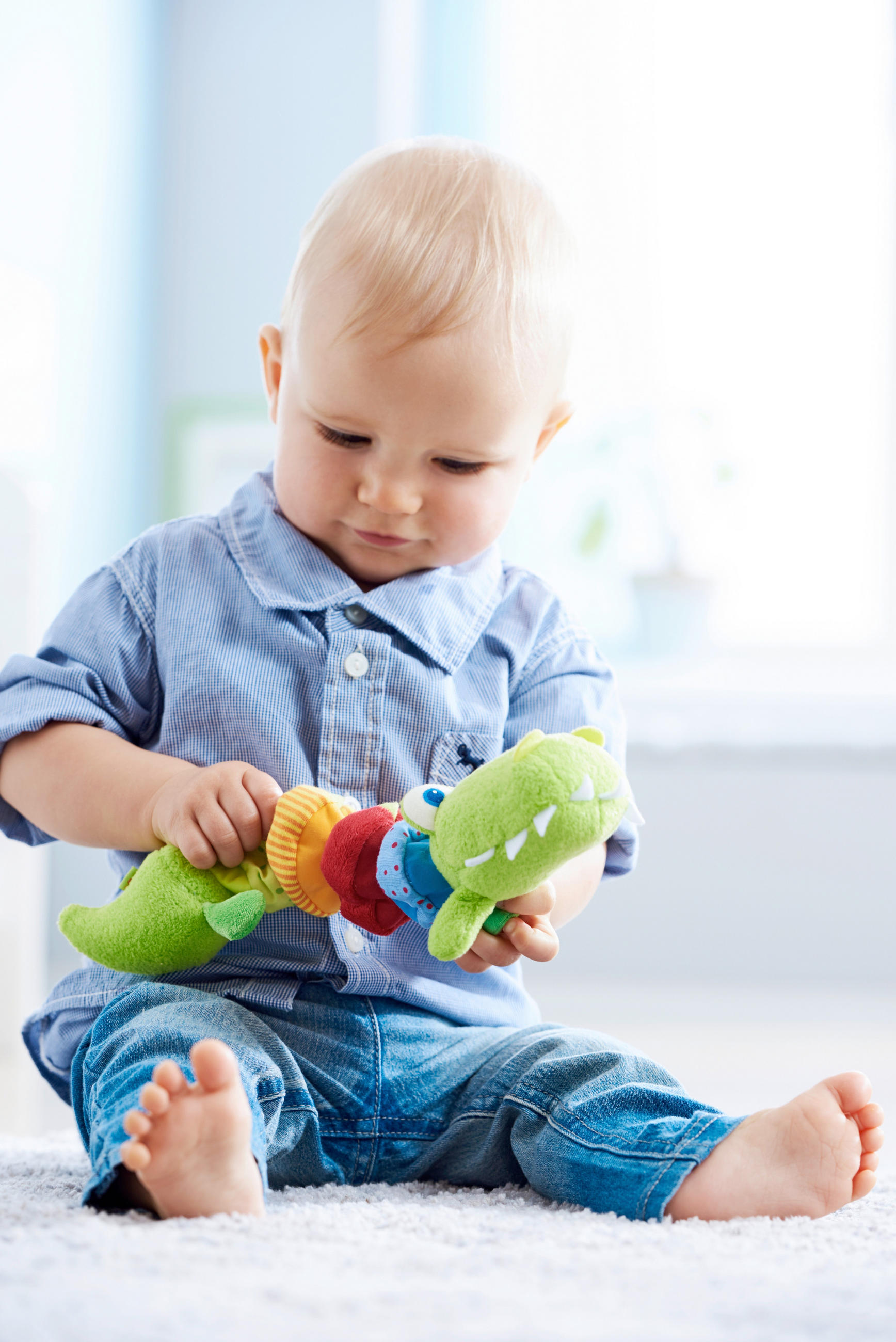 RATTERFIGUR Kroko  - Multicolor/Grün, Basics, Kunststoff (19/8/13,5cm) - Haba