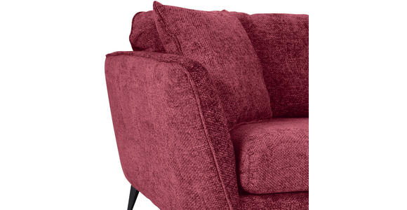 BIGSOFA Chenille Bordeaux  - Bordeaux/Schwarz, KONVENTIONELL, Textil/Metall (215/70/98cm) - Carryhome