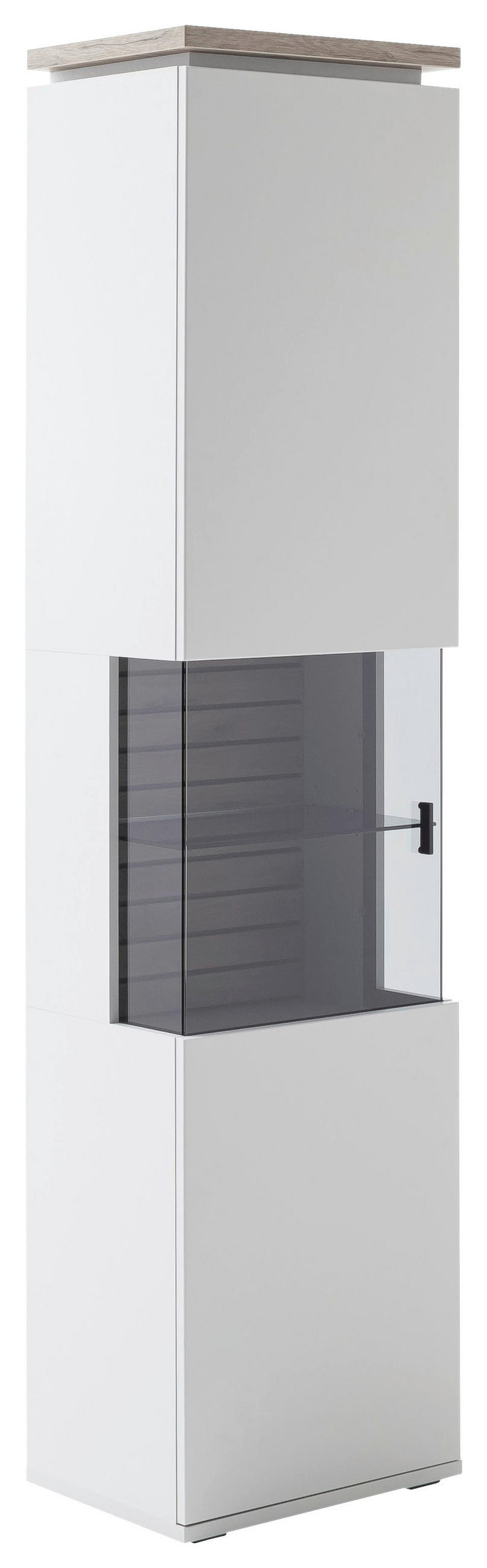 VITRINE  in Grau, Eichefarben - Eichefarben/Grau, Design, Holzwerkstoff (50/207/37cm) - Stylife