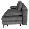 SCHLAFSOFA  mit Liegefunktion, Schlafen auf Sitzhöhe, Rücken echt Chenille Graphitfarben  - Schwarz/Graphitfarben, KONVENTIONELL, Textil/Metall (203/94/96cm) - Carryhome