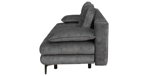 SCHLAFSOFA  mit Liegefunktion, Schlafen auf Sitzhöhe, Rücken echt Chenille Graphitfarben  - Schwarz/Graphitfarben, KONVENTIONELL, Textil/Metall (203/94/96cm) - Carryhome