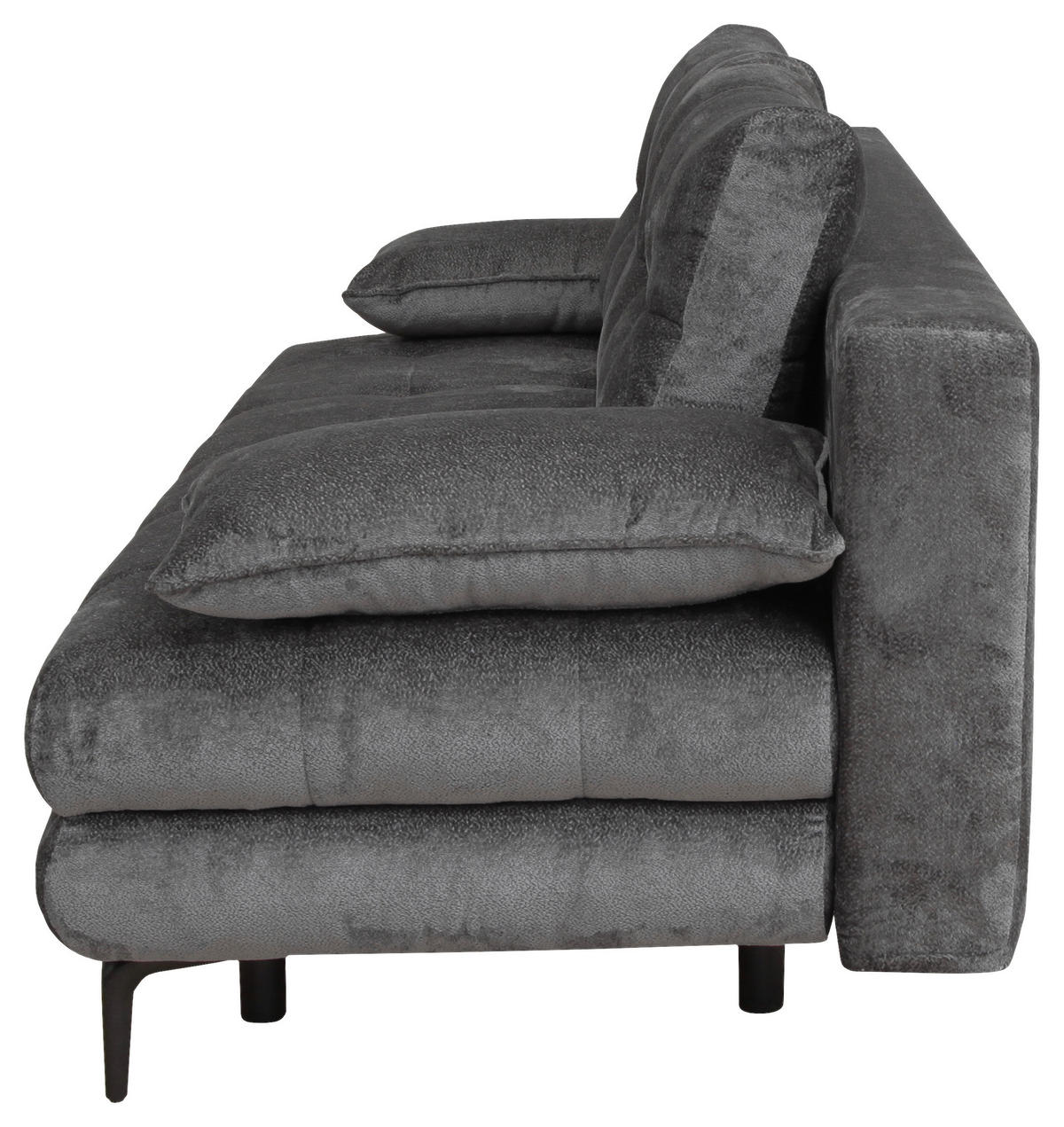 SCHLAFSOFA Chenille Graphitfarben  - Schwarz/Graphitfarben, KONVENTIONELL, Textil/Metall (203/94/96cm) - Carryhome