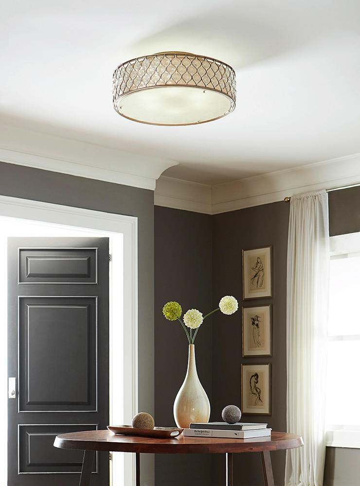 TAKLAMPA Elstead Lucia 76.2/27.3 cm  - silver, Klassisk, metall/glas (76.2/27.3cm) - Elstead Lighting