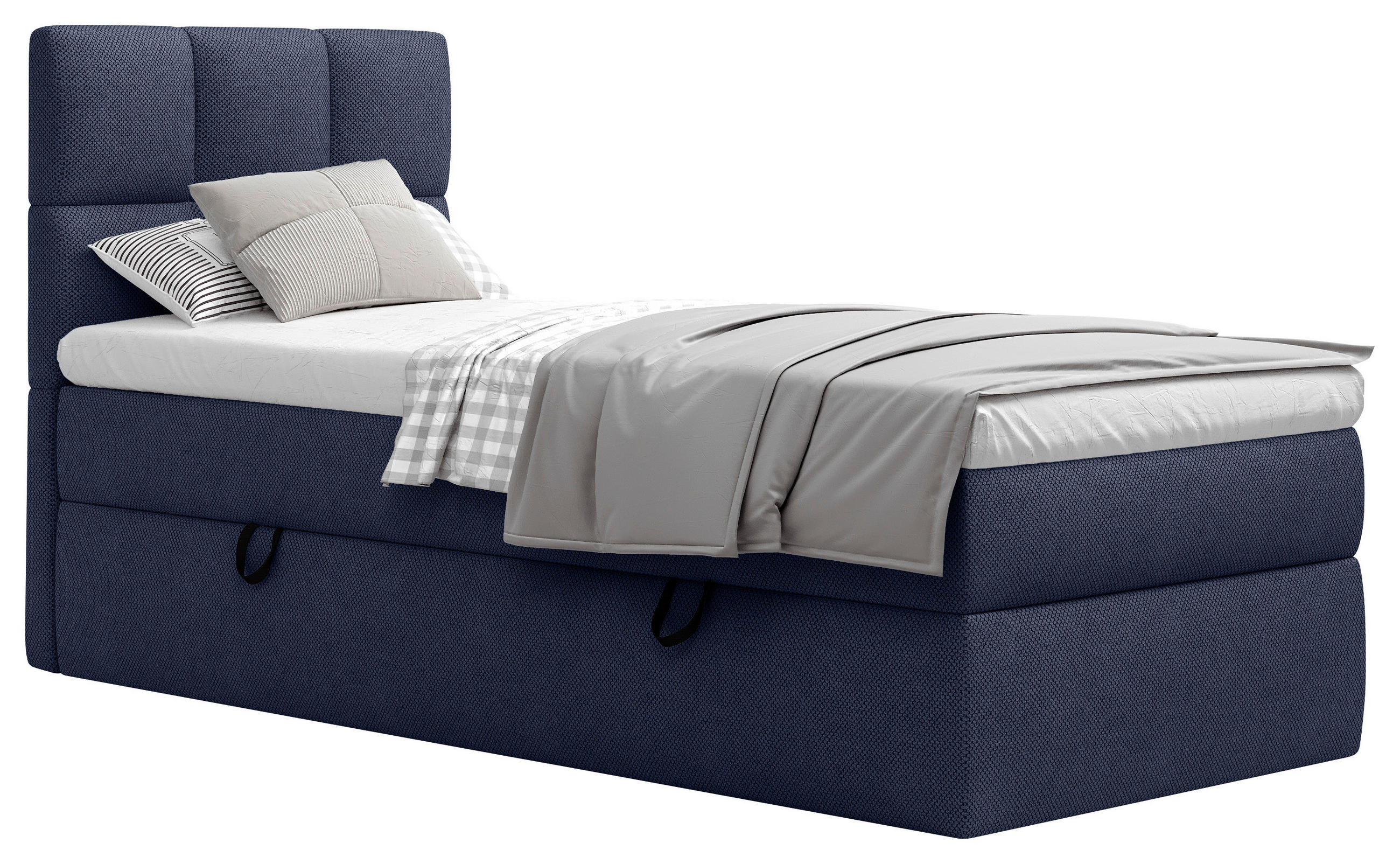 BOXBETT 90/200 cm  in Dunkelblau  - Schwarz/Dunkelblau, MODERN, Holz/Holzwerkstoff (90/200cm) - MID.YOU
