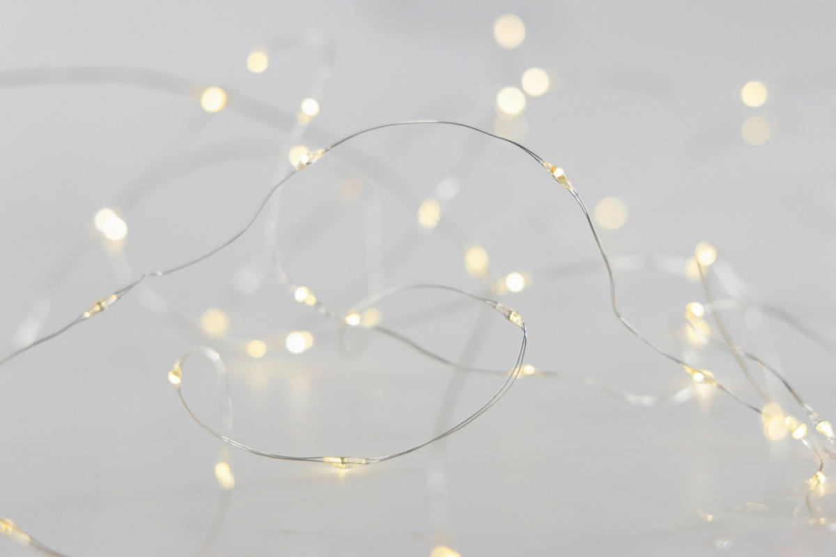 LICHTERKETTE 195 cm  - Transparent/Silberfarben, KONVENTIONELL, Kunststoff (195cm) - X-Mas