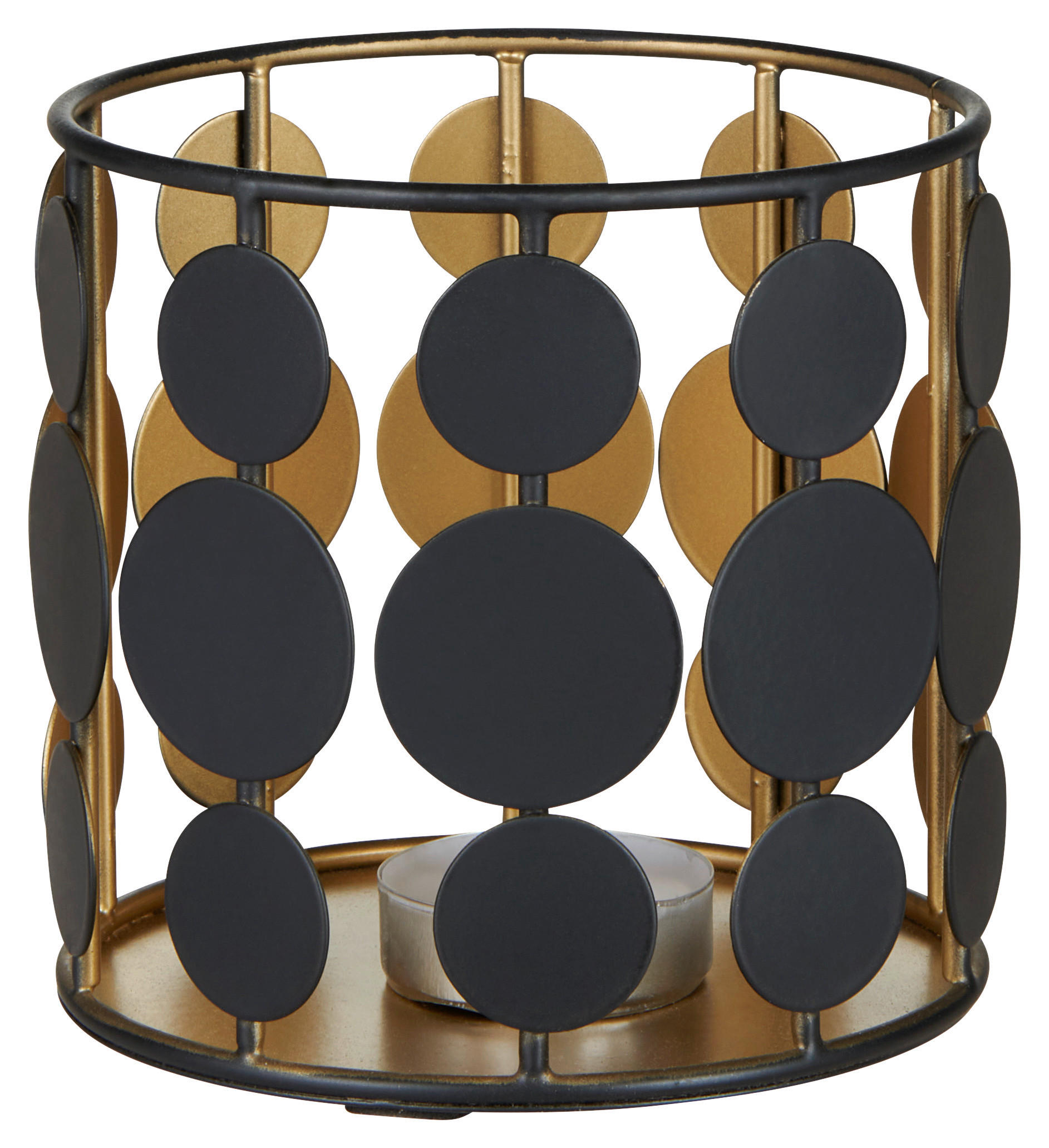 WINDLICHT - Goldfarben/Schwarz, Trend, Metall (11/11cm) - Ambia Home