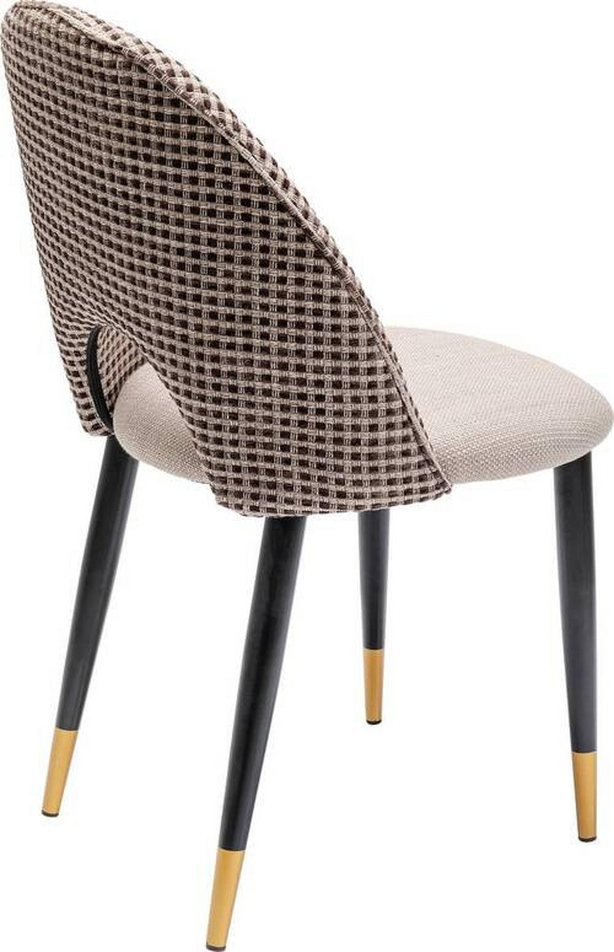STUHL  in Stahl Webstoff Metall, Textil  - Beige/Goldfarben, Design, Textil/Metall (49/84/54cm) - Ambia Home