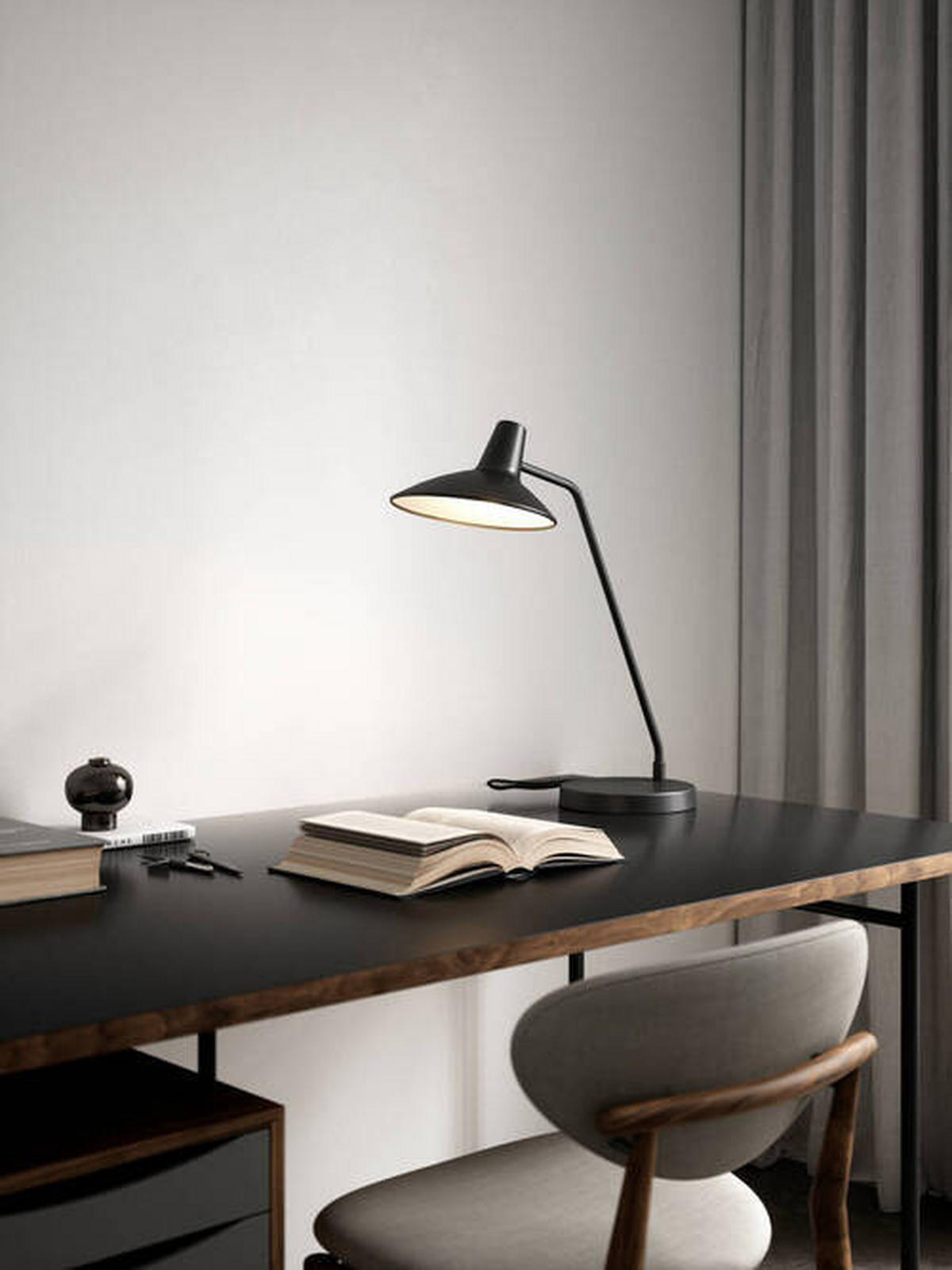 TISCHLEUCHTE 54/23/55 cm   - Schwarz, Design, Metall (54/23/55cm) - Nordlux