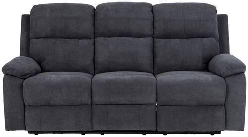 3-SITZER-SOFA Chenille Dunkelgrau  - Dunkelgrau/Schwarz, KONVENTIONELL, Textil/Metall (196,5/98/95cm) - Carryhome