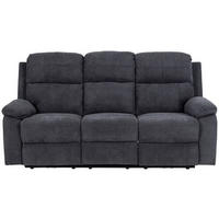3-SITZER-SOFA in Chenille Dunkelgrau  - Dunkelgrau/Schwarz, Konventionell, Textil/Metall (196,5/98/95cm) - MID.YOU