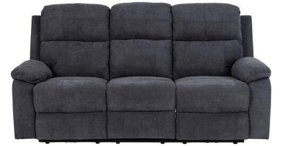 3-SITZER-SOFA Chenille Dunkelgrau  - Dunkelgrau/Schwarz, KONVENTIONELL, Textil/Metall (196,5/98/95cm) - Carryhome