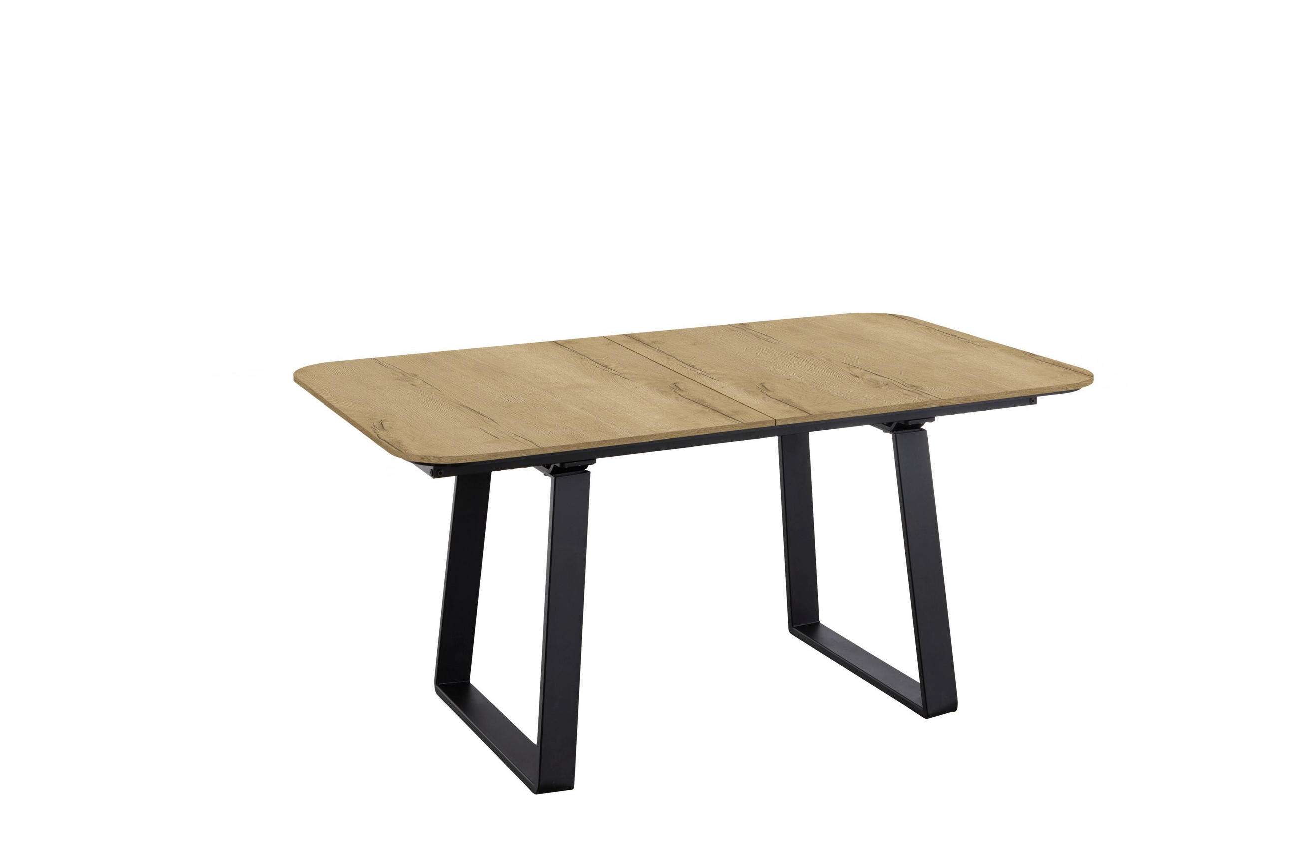 ESSTISCH 160-210/95/75 cm Nachbildung  Holz, Metall ausziehbar, in verschiedenen Größen erhältlich oval Schwarz, Eichefarben  - Eichefarben/Schwarz, Basics, Holz/Metall (160-210/95/75cm) - Celina Home