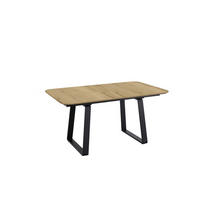 ESSTISCH 160-210/95/75 cm Nachbildung  Holz, Metall ausziehbar, in verschiedenen Größen erhältlich oval Schwarz, Eichefarben  - Eichefarben/Schwarz, Basics, Holz/Metall (160-210/95/75cm) - Celina Home