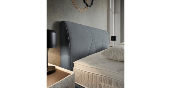 BOXSPRINGBETT 160/200 cm,  in Grau, Topper, Matratzen, H2 + H2 = mittel  - Schwarz/Grau, Design, Kunststoff/Textil (160/200cm) - Dieter Knoll
