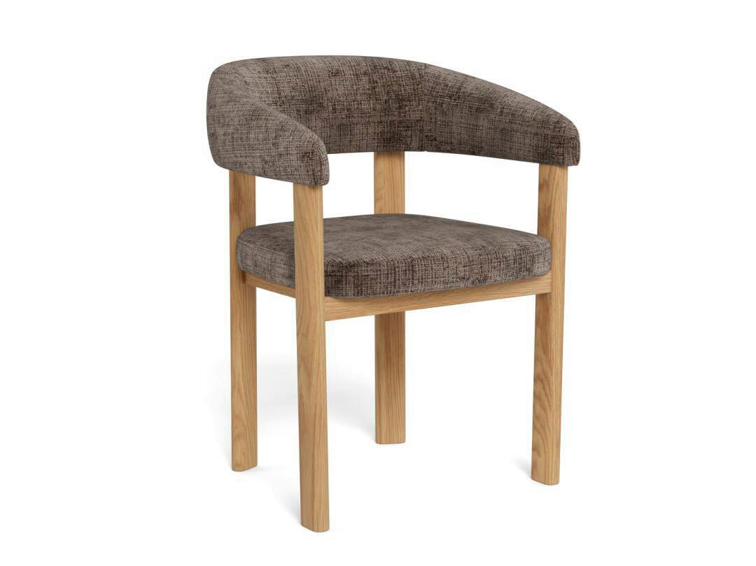 ARMLEHNSTUHL   Chenille  Braun  - Eichefarben/Braun, KONVENTIONELL, Holz/Textil (60/78/54cm) - MID.YOU