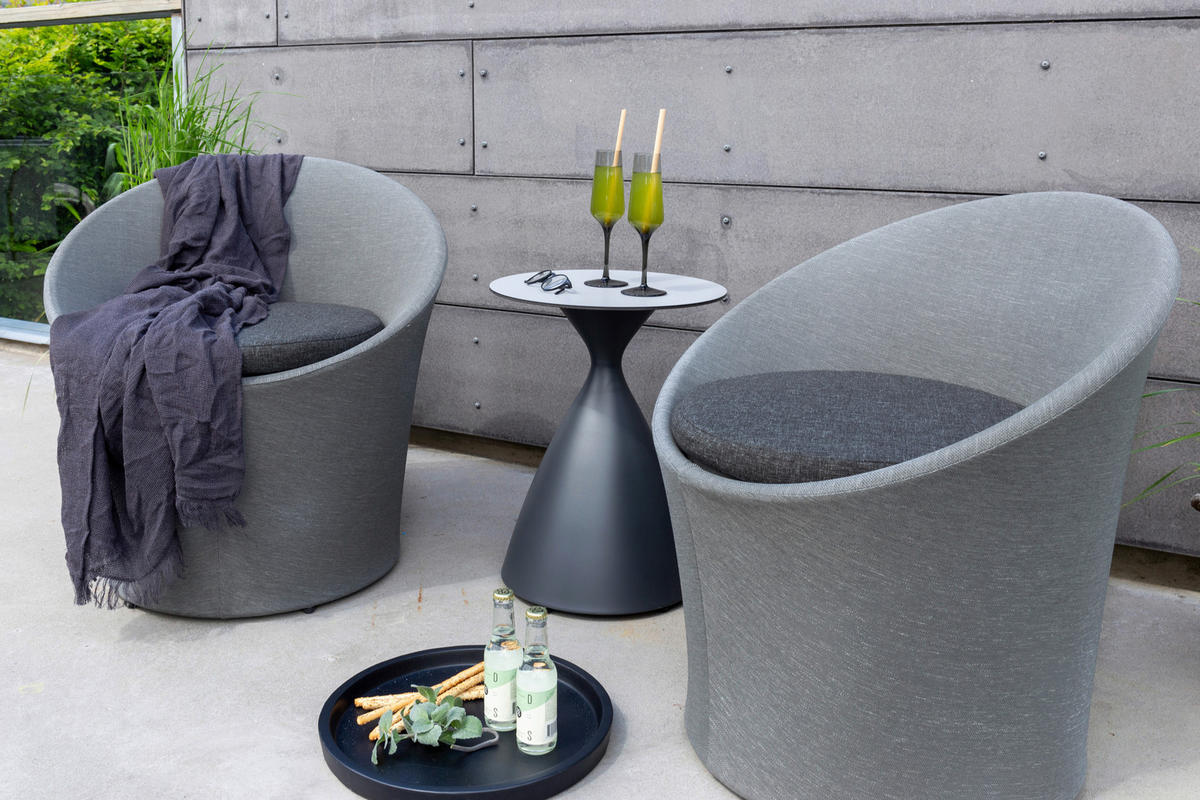 GARTENSET Aluminium  - Grau, KONVENTIONELL, Textil/Metall - Gardenson