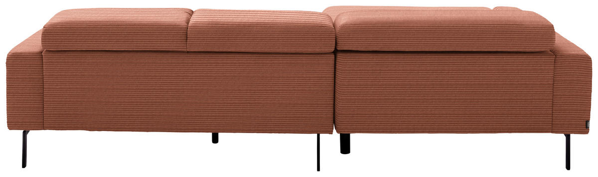 ECKSOFA Cord Rostfarben  - Rostfarben/Schwarz, Design, Textil/Metall (293/215-217cm) - Schöner Wohnen