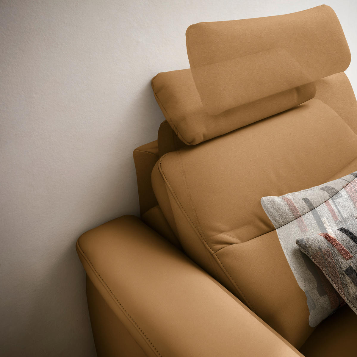 ECKSOFA  in Echtleder Karamell  280/249 cm  - Anthrazit/Karamell, Design, Leder/Metall (280/249cm) - Himolla Komfortklass