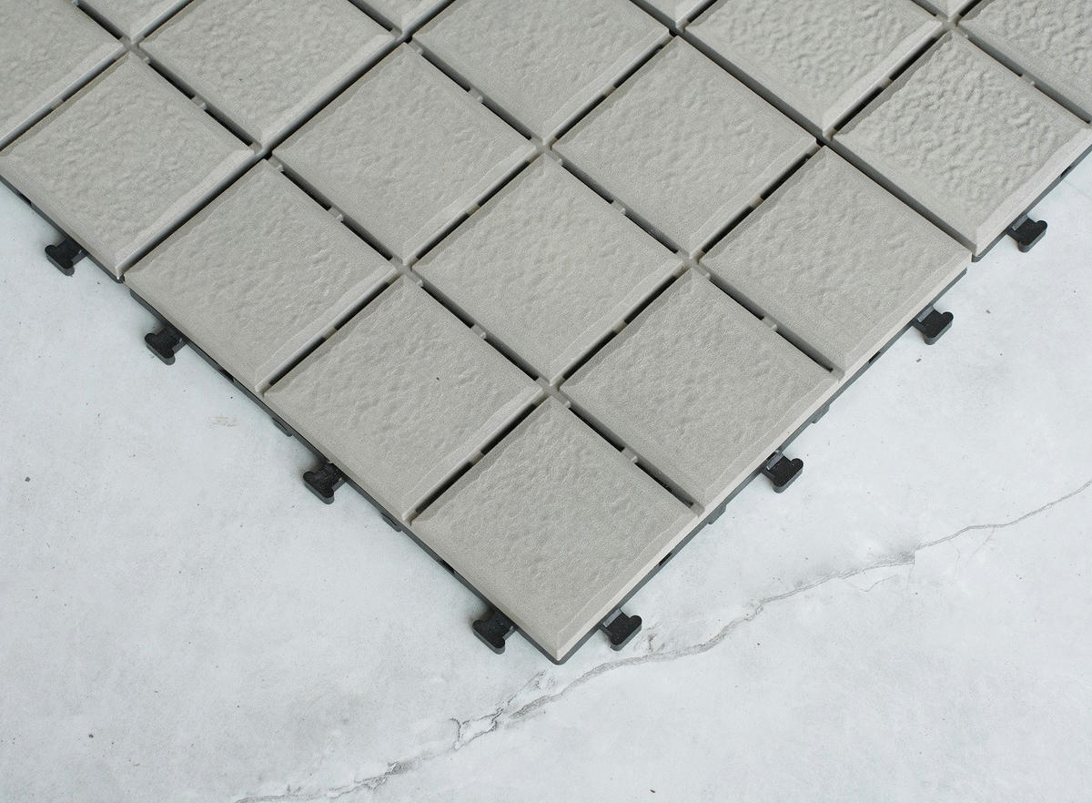 TERRASSENFLIESE  - Weiß, KONVENTIONELL, Holzwerkstoff/Kunststoff (30/30/2,4cm) - Ambia Garden