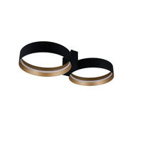 LED-DECKENLEUCHTE LOOP Musterring 94/45/19 cm   - Goldfarben/Schwarz, Design, Metall (94/45/19cm) - Musterring