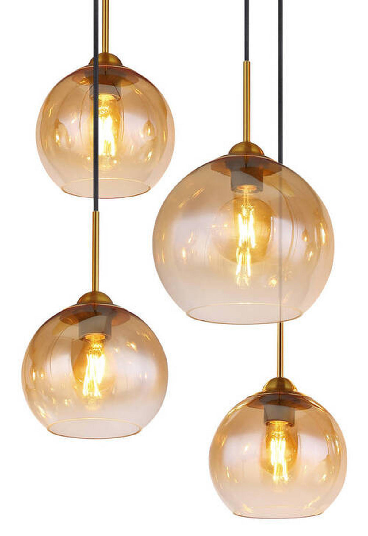VISEČA SVETILKA     106/46/150 cm         E27 - prozorno/barve medenine, Design, kovina/steklo (106/46/150cm) - Globo