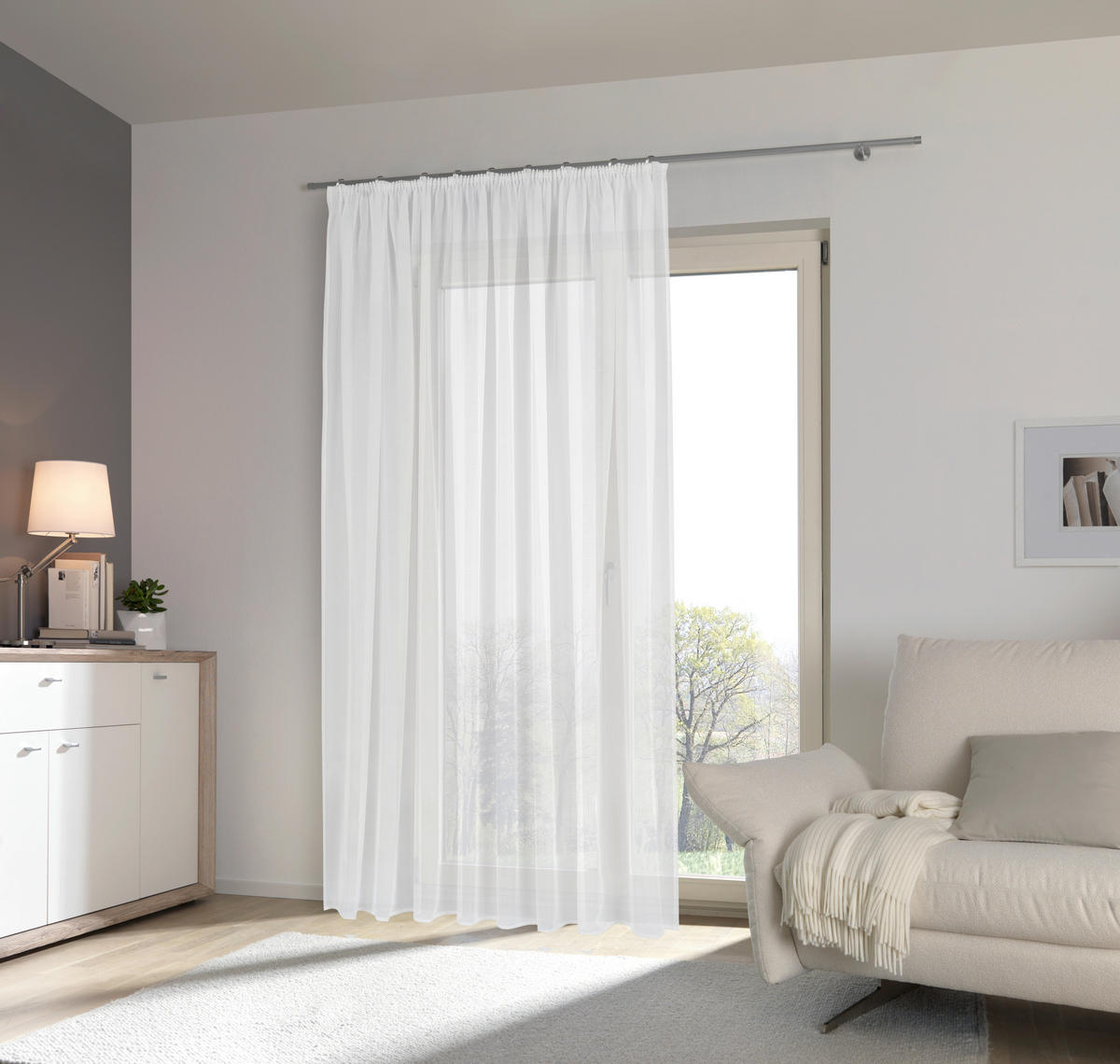 GOTOVA ZAVESA bela - bela, Osnovno, tekstil (300/245cm) - Esposa
