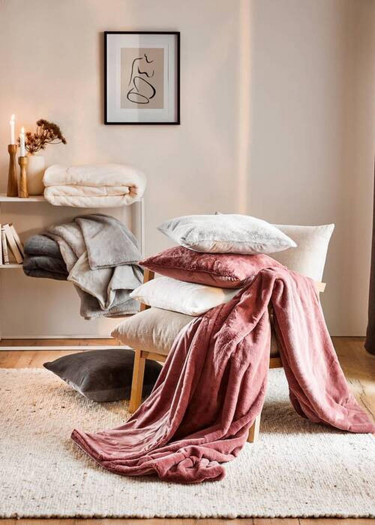 PĂTURĂ DIN BLANĂ 150/200 cm  - taupe, Design, textil (150/200cm) - Novel