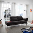 RÉCAMIERE in Echtleder Dunkelbraun  - Chromfarben/Dunkelbraun, Design, Leder/Metall (209/85-109/95-16cm) - Dieter Knoll