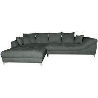 ECKSOFA Dunkelgrau Chenille  - Chromfarben/Dunkelgrau, KONVENTIONELL, Textil/Metall (227/329cm) - Carryhome