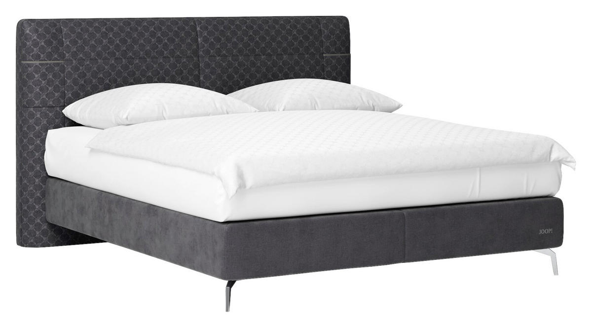 BOXSPRINGBETT 180/200 cm  in Grau  - Chromfarben/Grau, Design, Textil (180/200cm) - Joop!