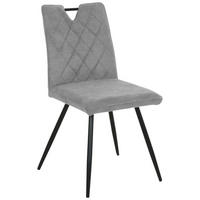 STUHL Webstoff Grau, Schwarz  - Schwarz/Grau, MODERN, Textil/Metall (47/87/60cm) - Boxxx