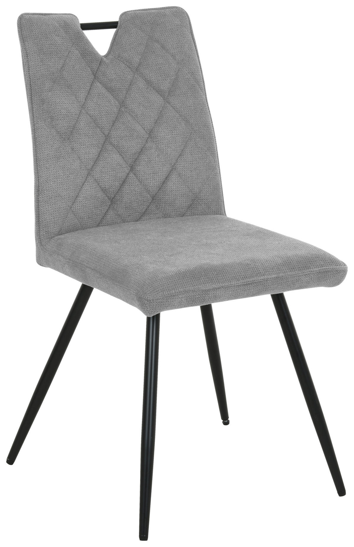 STUHL Webstoff Grau, Schwarz  - Schwarz/Grau, MODERN, Textil/Metall (47/87/60cm) - Boxxx