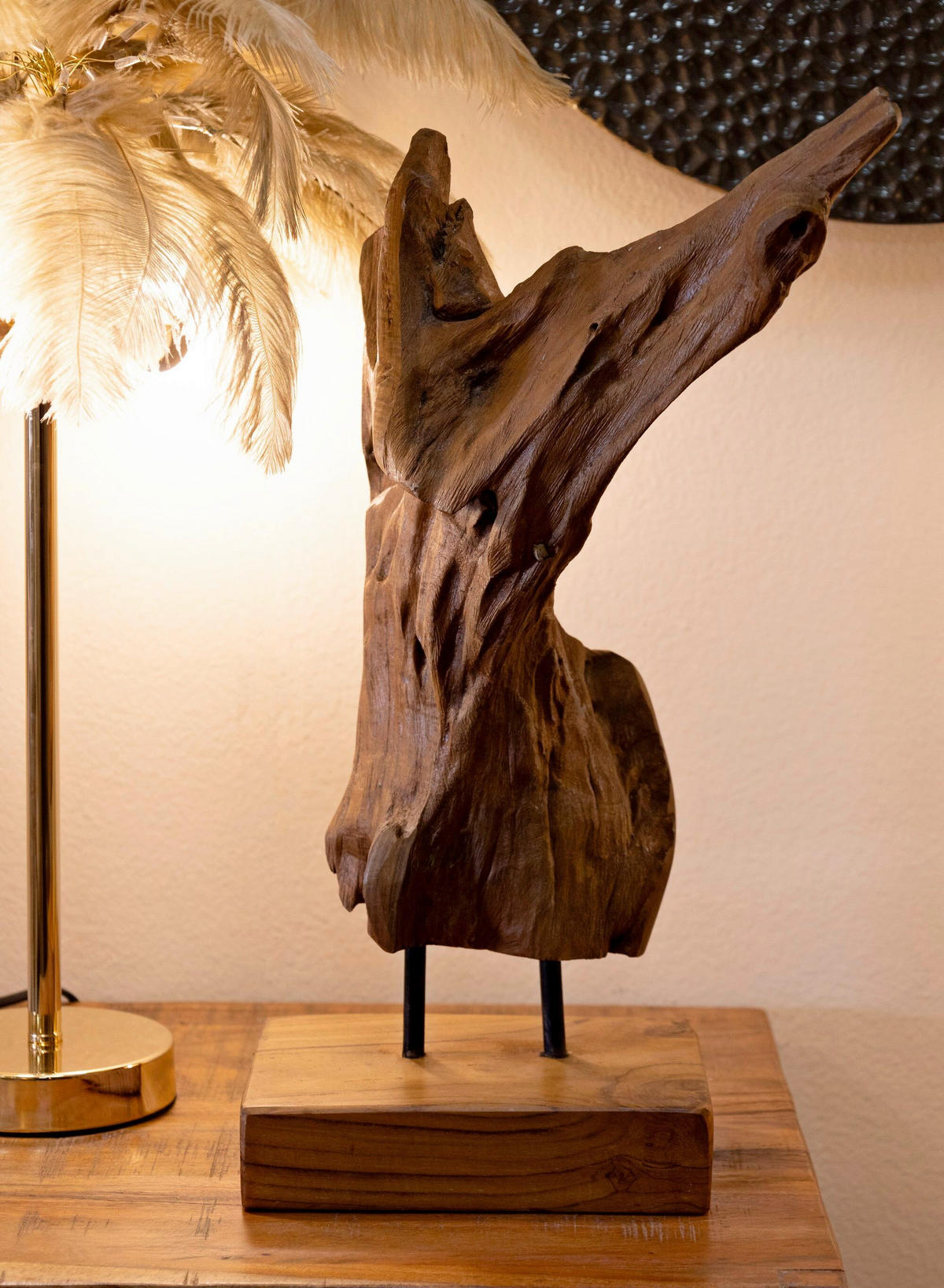 SKULPTUR - Braun, Basics, Holz (55/18/13cm)