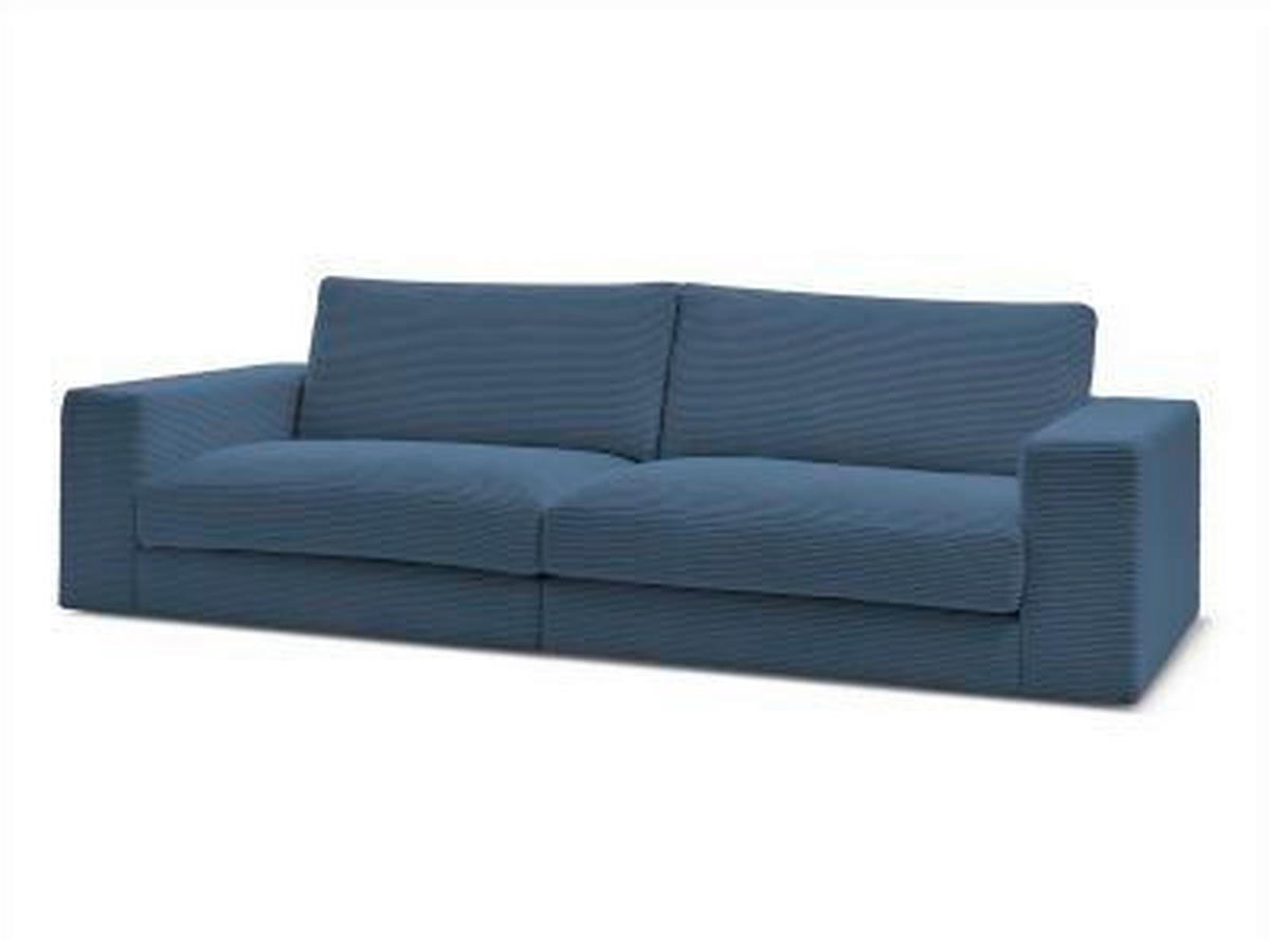 3-SITZER-SOFA LEONARD Cord Dunkelblau  - Schwarz/Dunkelblau, MODERN, Kunststoff/Textil (274/77/109cm)