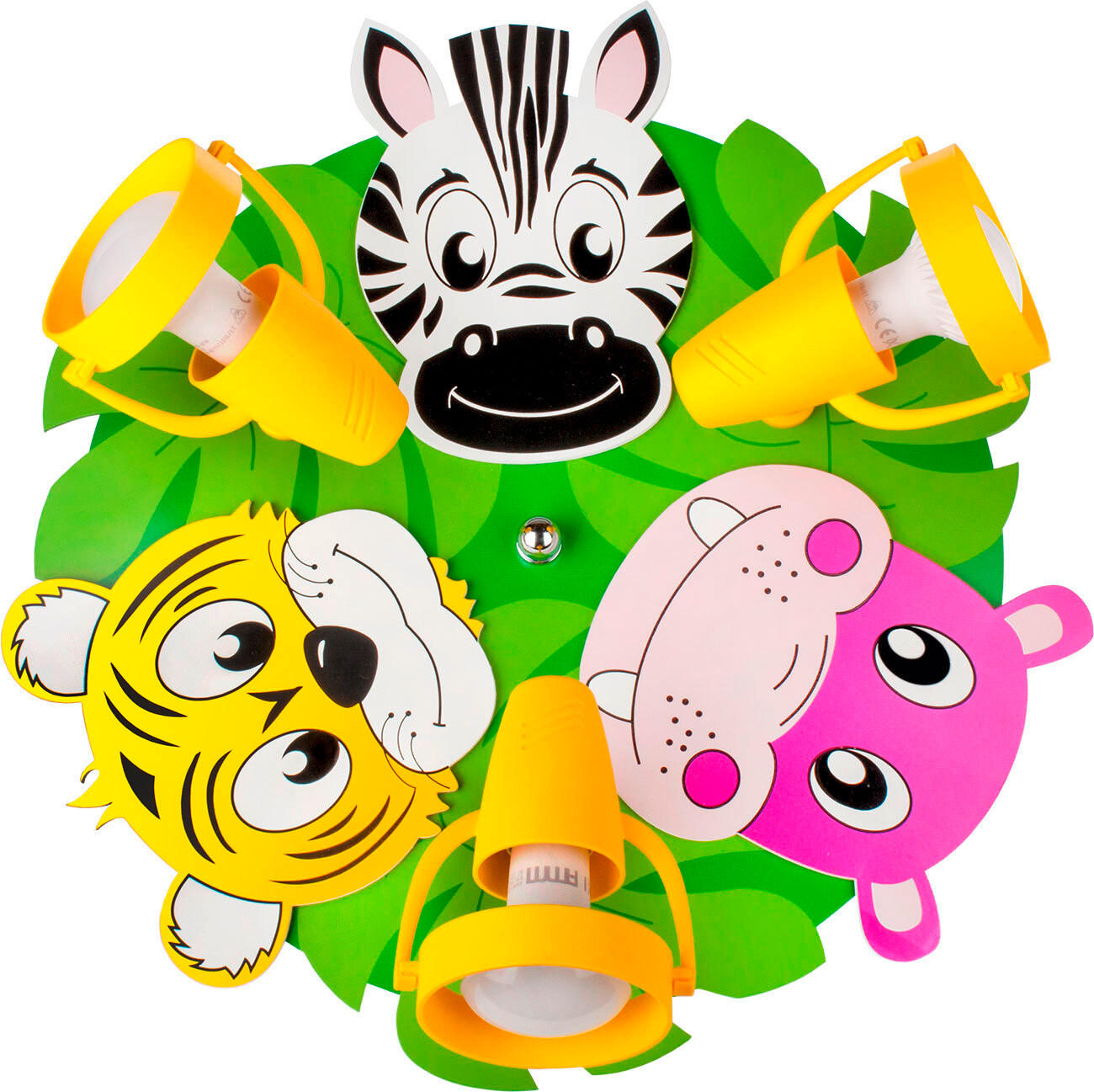 KINDERDECKENLEUCHTE Safari 36/14 cm   - Pink/Gelb, Basics, Holzwerkstoff/Kunststoff (36/14cm)