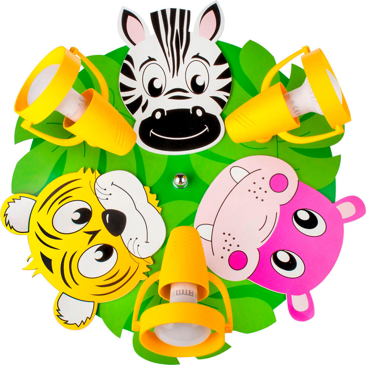 KINDERDECKENLEUCHTE Safari 36/14 cm   - Pink/Gelb, Basics, Holzwerkstoff/Kunststoff (36/14cm)
