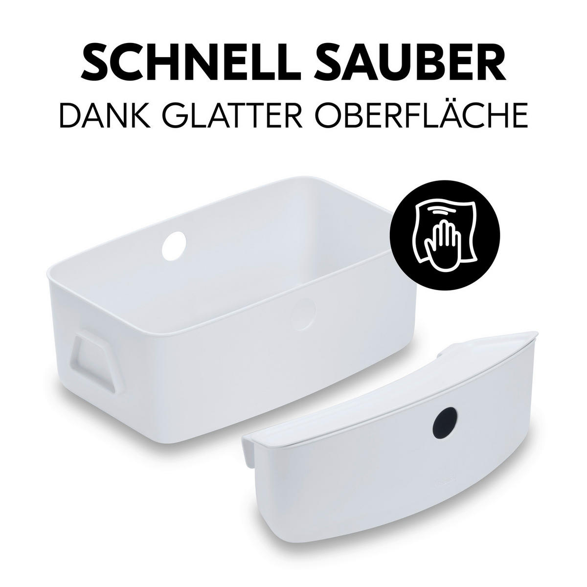 AUFBEWAHRUNGSBOX 2er SET ALPHA +  - Weiß, Basics, Kunststoff (26/16/47cm) - Hauck