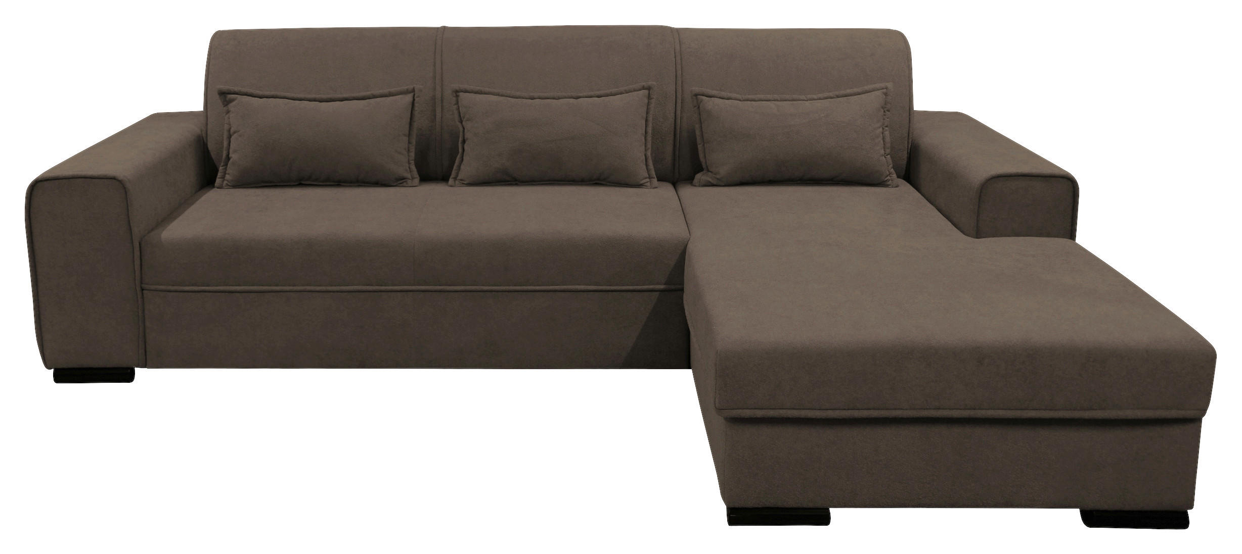 ECKSOFA in Struktur, Bouclé Braun  - Schwarz/Braun, Design, Kunststoff/Textil (270/175cm) - MID.YOU