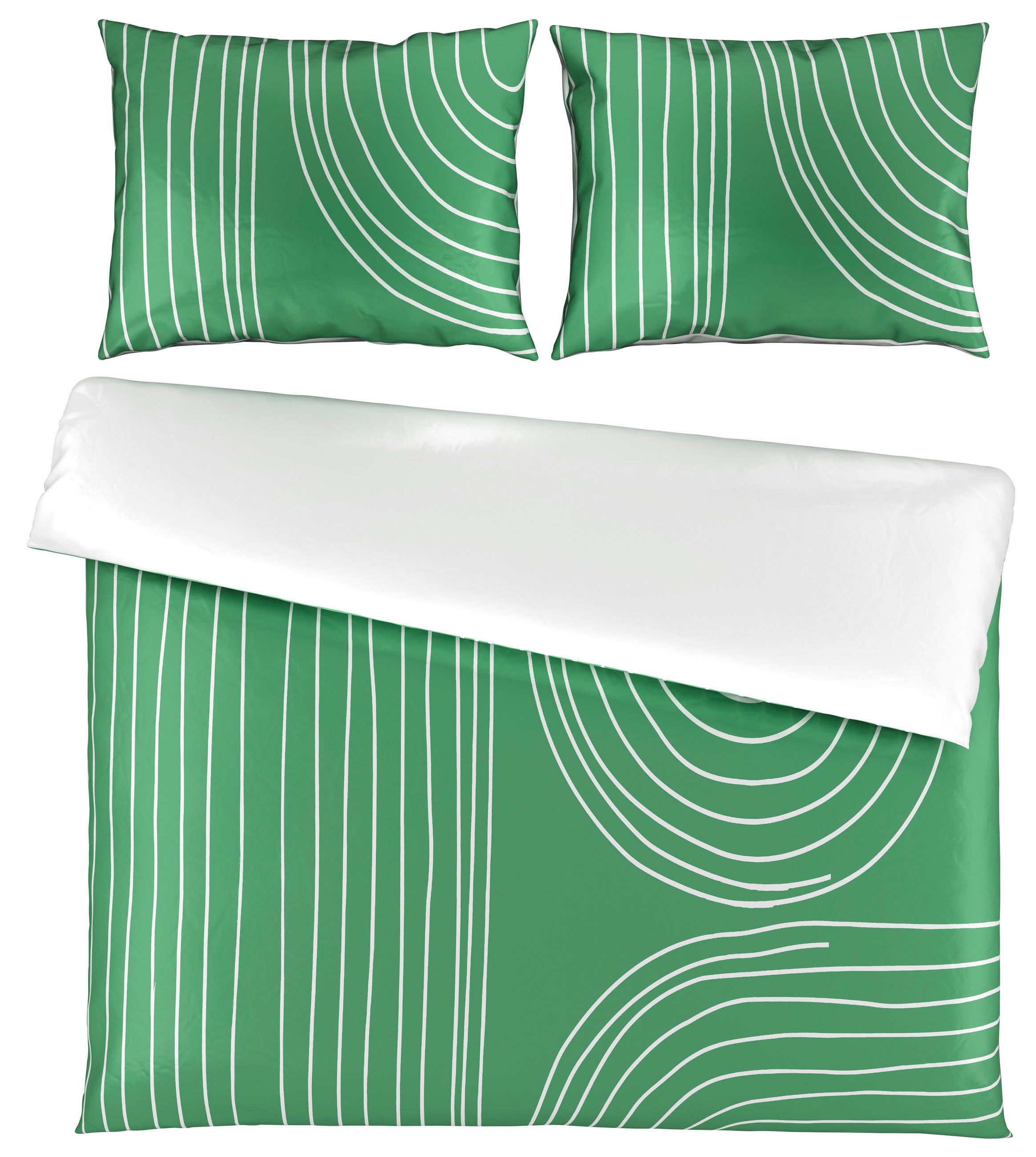 POSTELJINA SA DVA LICA EMERALD 200/200 cm saten žad zelena  - žad zelena, Konvencionalno, tekstil (200/200cm) - Esposa