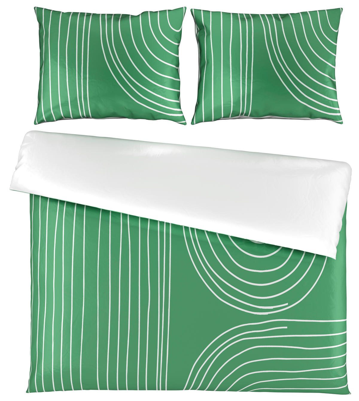 POSTELJINA SA DVA LICA EMERALD 200/200 cm saten žad zelena  - žad zelena, Konvencionalno, tekstil (200/200cm) - Esposa