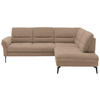ECKSOFA in Webstoff Hellbraun  - Hellbraun/Schwarz, Design, Textil/Metall (256/206cm) - Beldomo System
