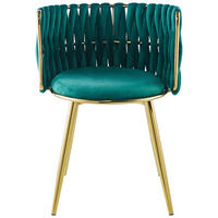 ARMLEHNSTUHL-SET 2 Stück  in Eisen  - Goldfarben/Grün, Design, Kunststoff/Metall (57/80/53cm) - Kayoom